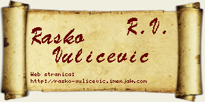 Raško Vulićević vizit kartica